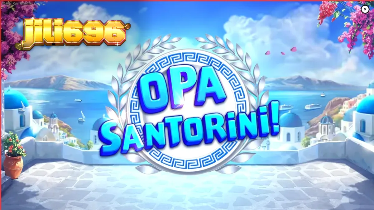 Interface do jogo Opa Santorini em um smartphone